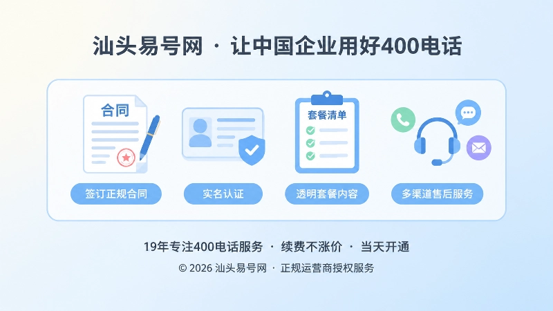 聚焦式构图展示400电话办理合同与实名服务要素